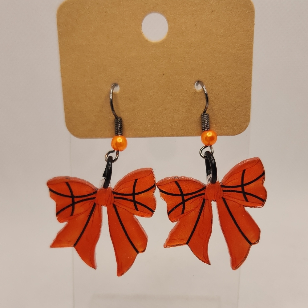 Basketball Bow Earrings